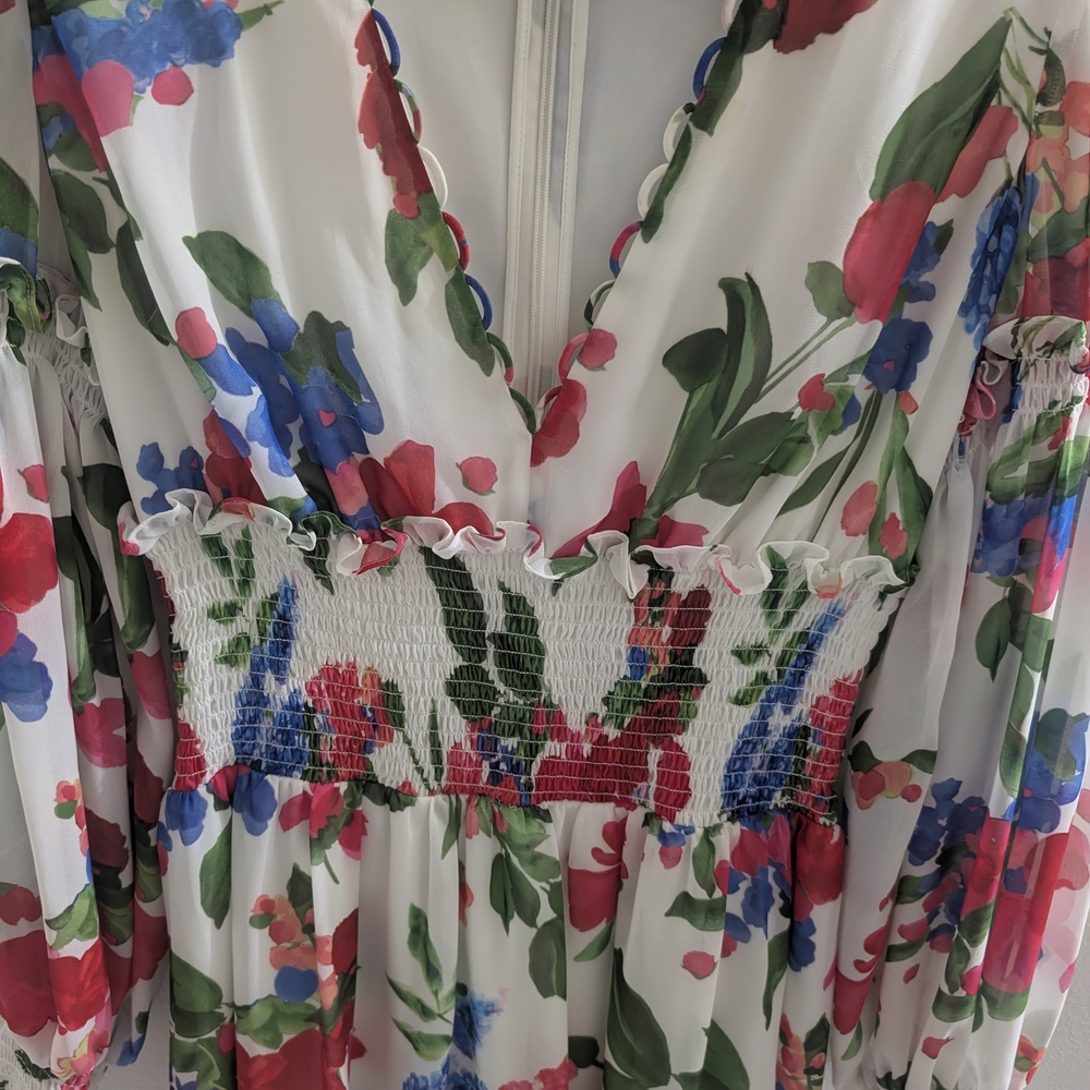 Marciano Multicolor Floral Long Sleeve Dress - Picture 6 of 15